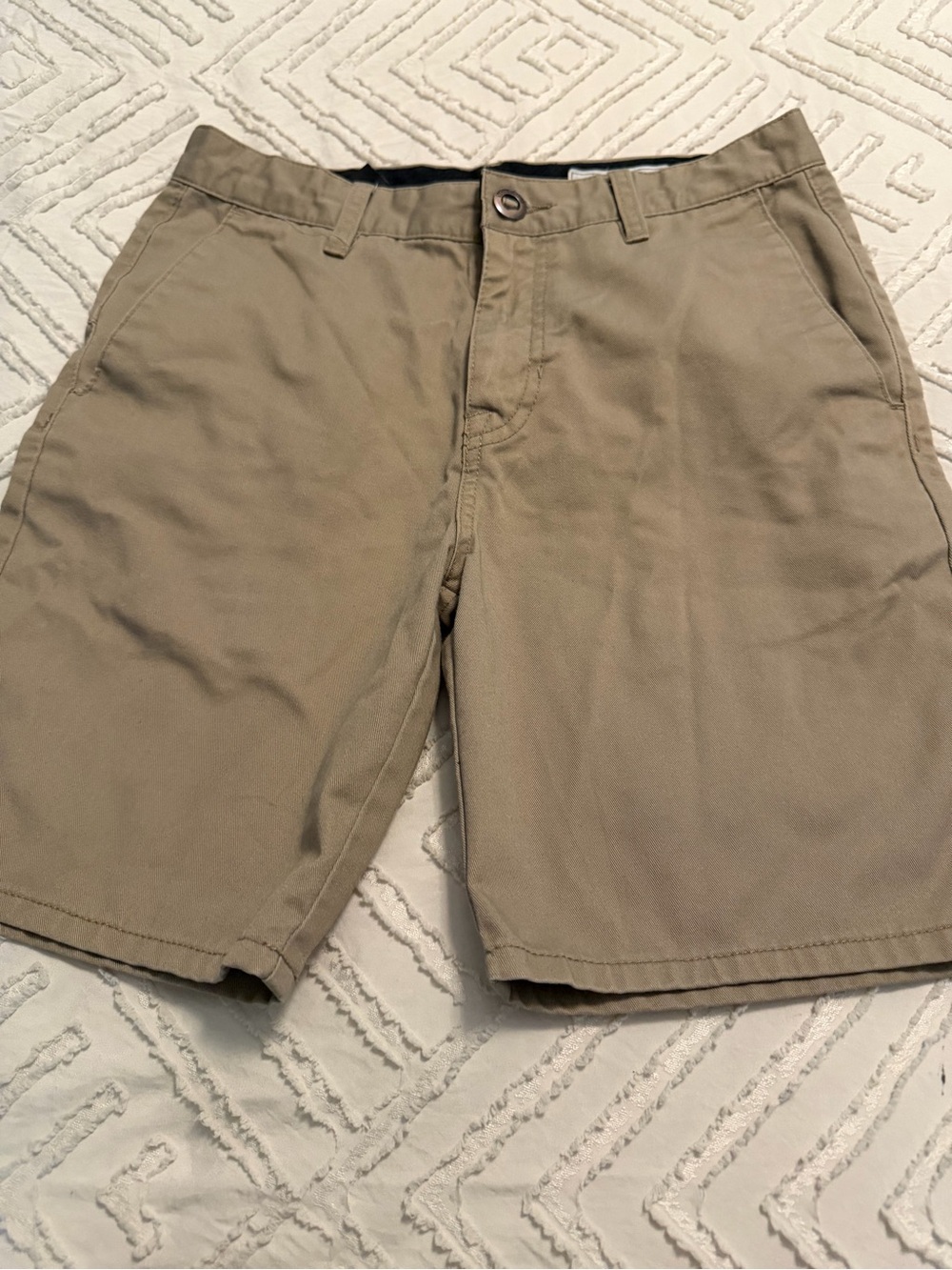 Volcom Men's Flat Front Khaki Shorts - Tan